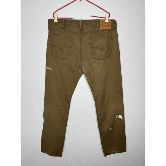 Levi's 511 Jeans Distressed Y2K Mens 38x32 Brown Slim Straight Denim Stretch - Picture 2 of 16